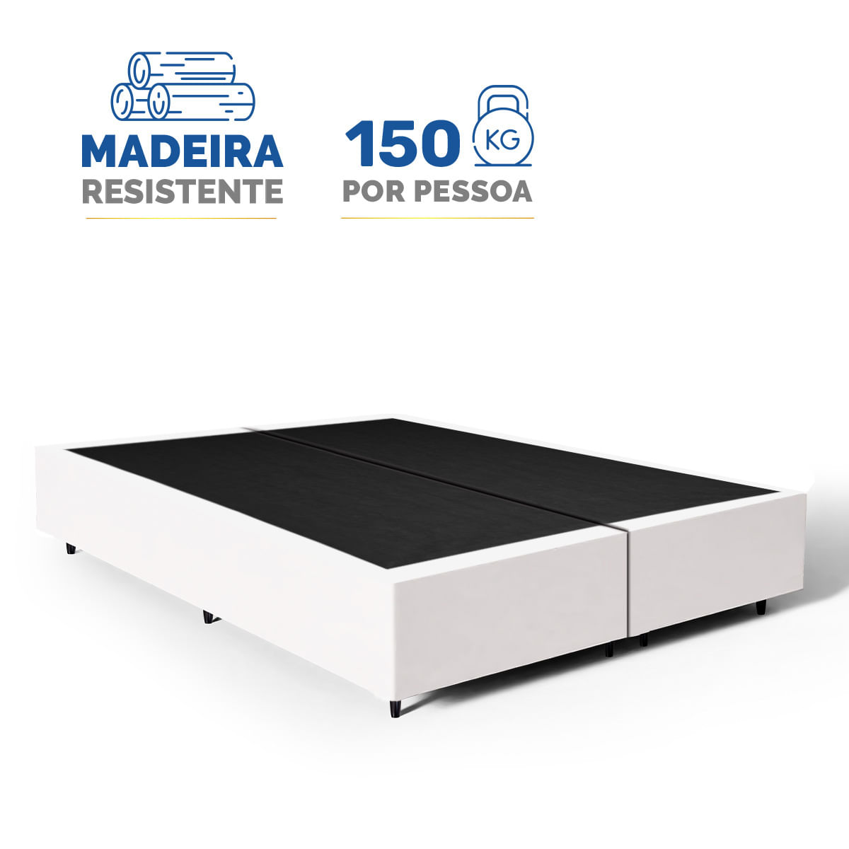 Kit Cama Box + Colchão Mola Ensacada Queen 1,58m - Bege foto 4