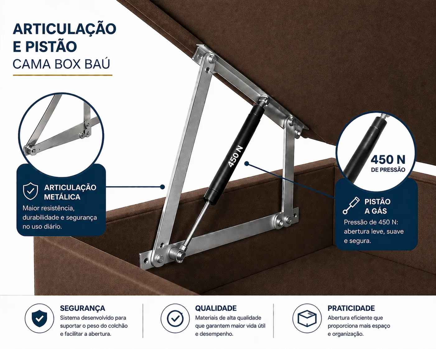 Cama Box Baú Solteiro 88cm foto 3