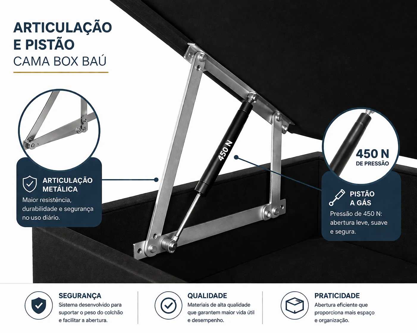 Cama Box Baú Bipartida Super King 193cm foto 3