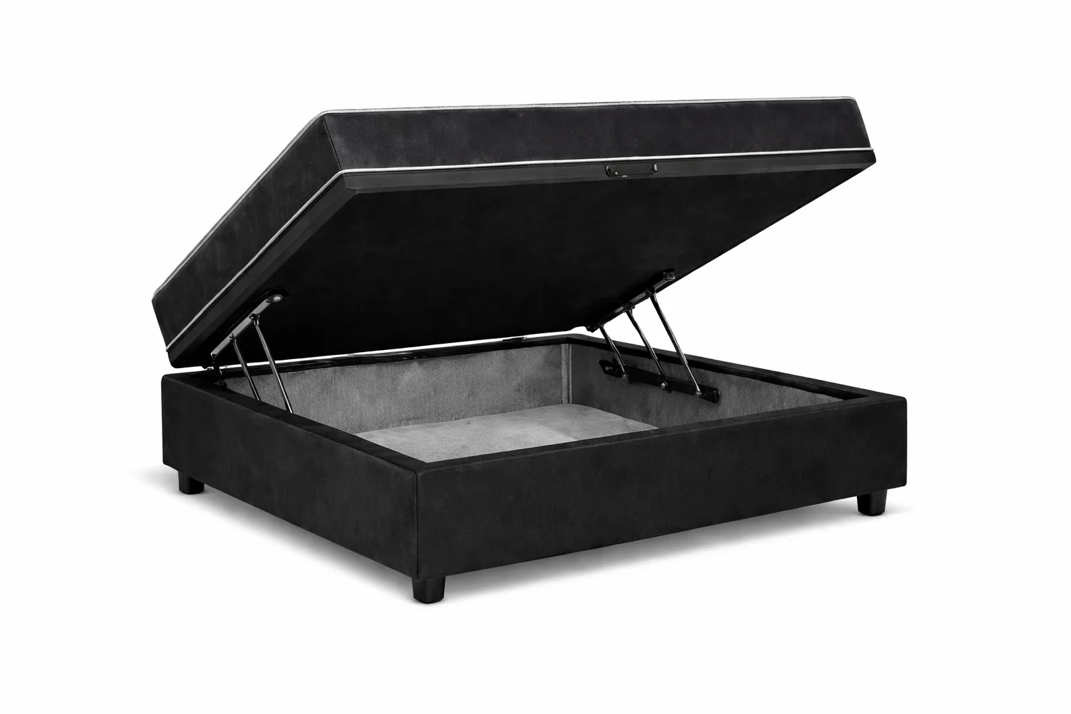 Kit Cama Box Baú + Colchão D33 Solteirinho 0,78m - Preto