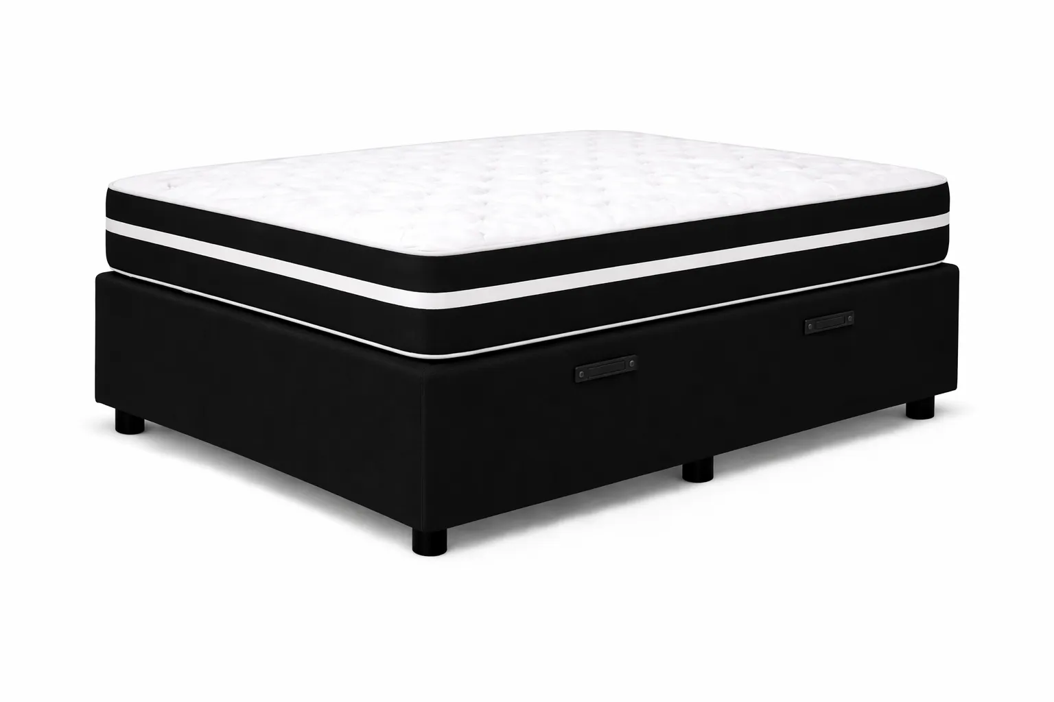 Kit Cama Box Baú + Colchão Mola Bonnel Solteirinho 0,78m - Preto foto 2
