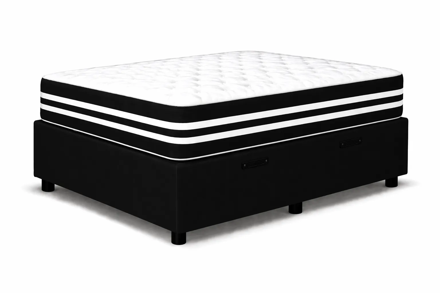 Kit Cama Box Baú + Colchão Mola Ensacada Solteirinho 0,78m - Preto foto 2