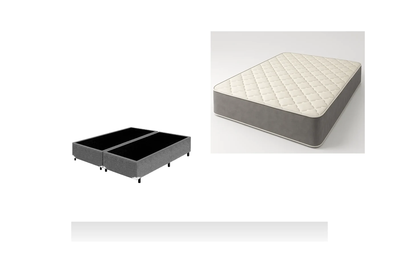 Kit Cama Box + Colchão D33 Casal 1,38m - Cinza