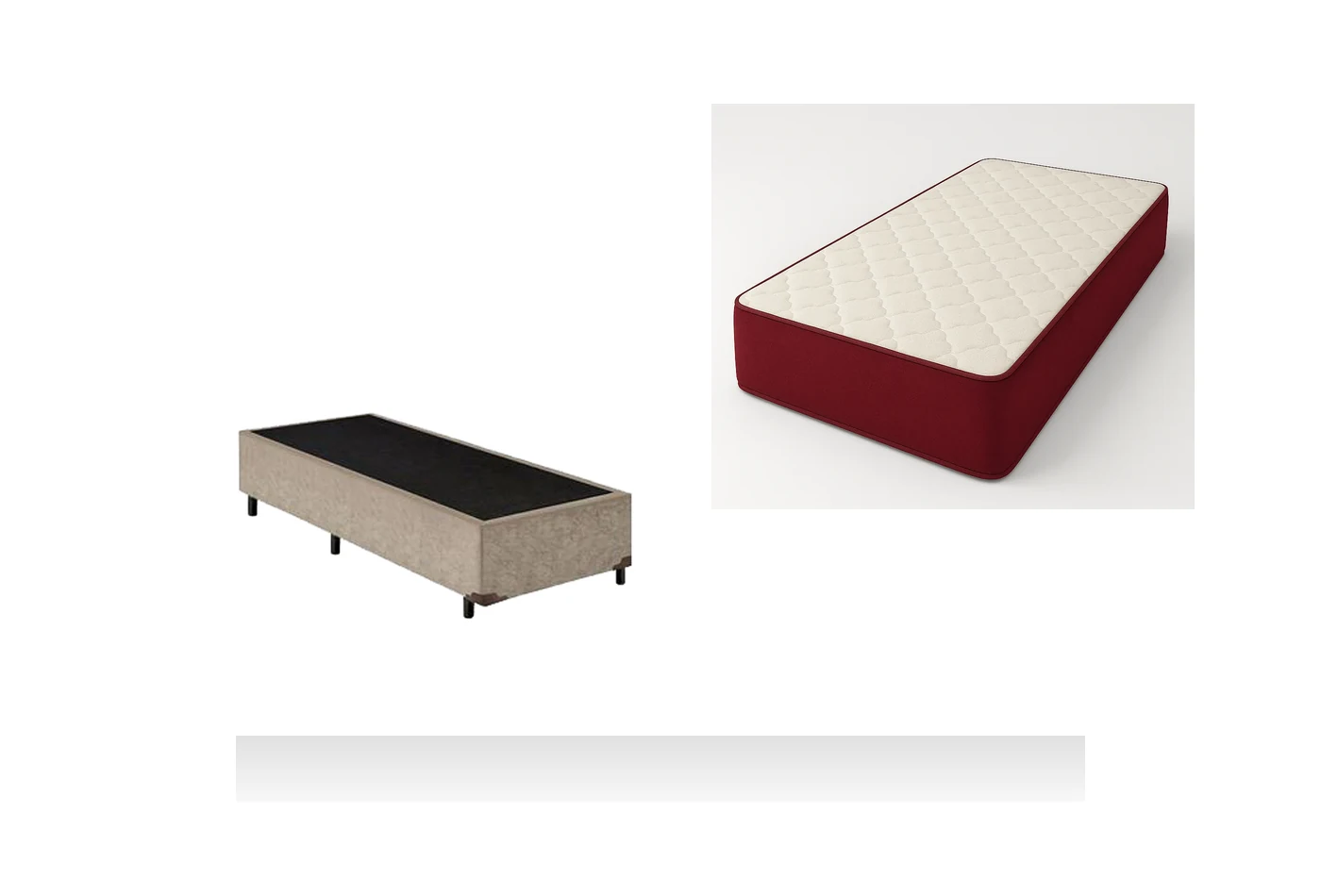 Kit Cama Box + Colchão D33 Viúva 1,28m - Vinho