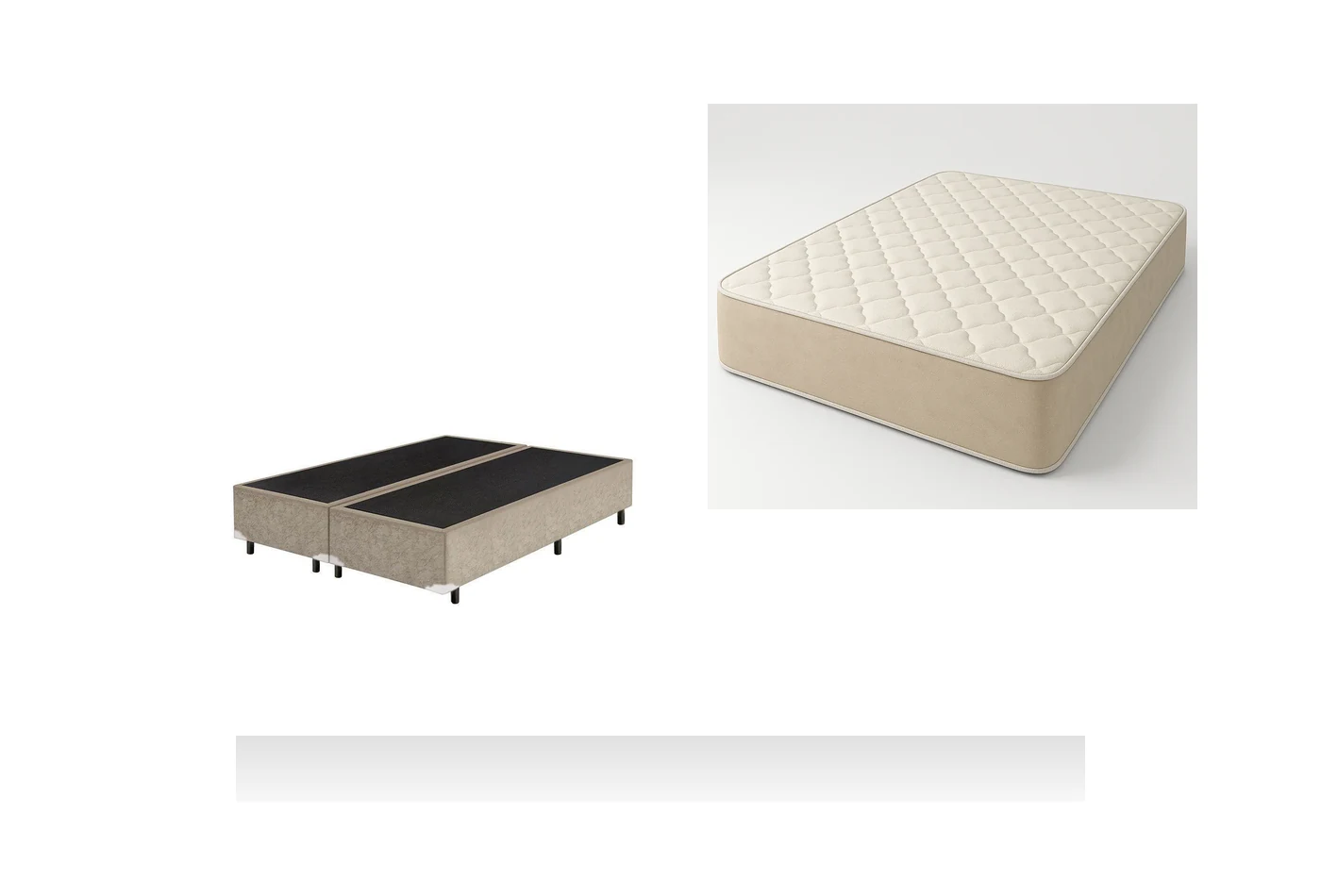 Kit Cama Box + Colchão D45 Queen 1,58m - Bege