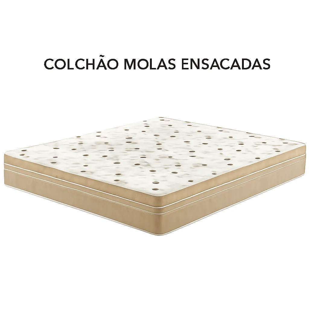 Colchão Mola Ensacada Queen 1,58 28cm - Bege