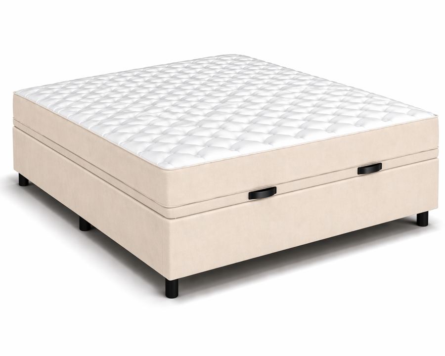 Kit Cama Box Baú + Colchão D45 Queen 1,58m - Bege foto 2