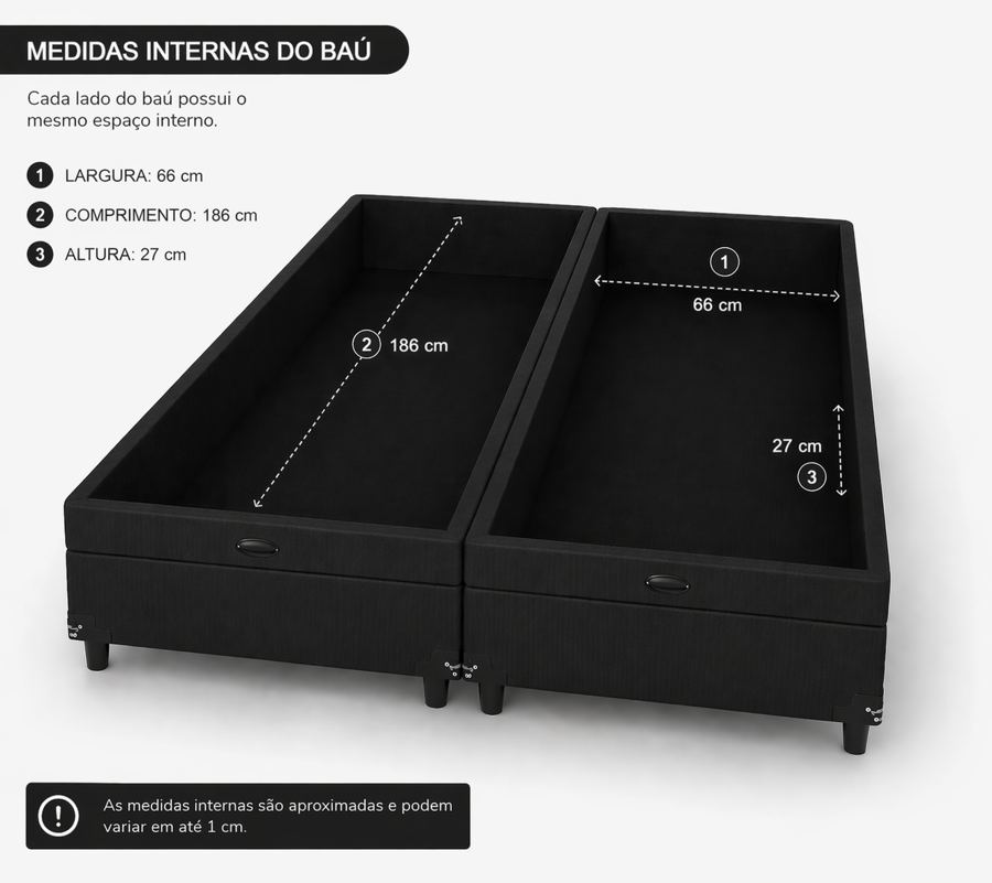 Kit Cama Box Baú + Colchão Mola Ensacada King 1,98m - Preto foto 3